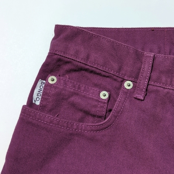 Bongo 90's Vintage High Waisted Tapered Leg Button Fly Mom Jeans Plum Purple 13 - Picture 11 of 16